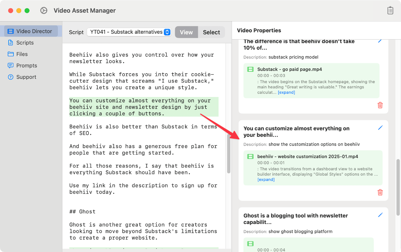 VAM video director saved segment.