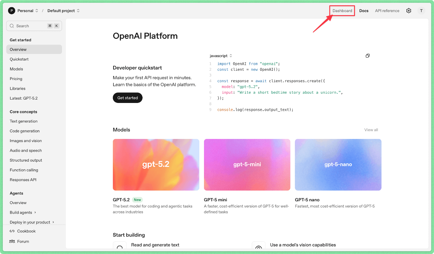 openai overview page.
